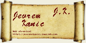 Jevrem Kanić vizit kartica